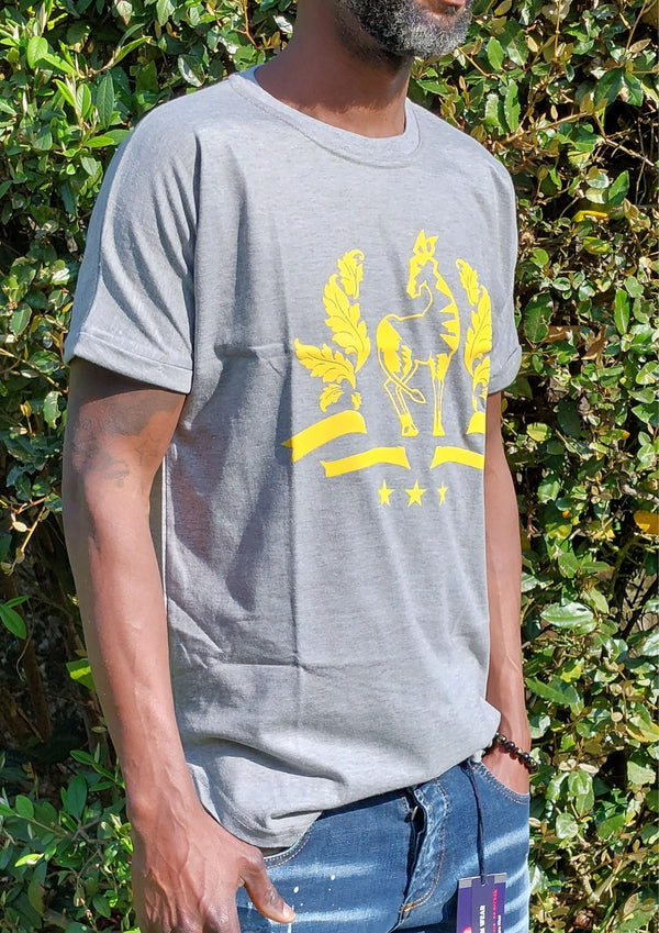 T-Shirt Gris / Doré Okapi Jungle - Homme