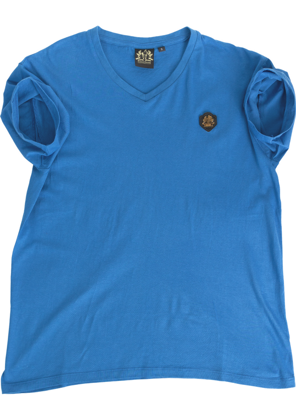 T-Shirt Colle V Bleu 100% ECO - Homme